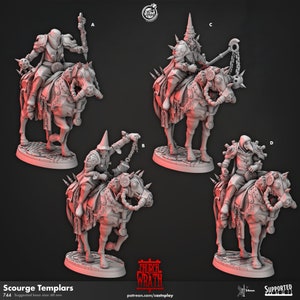 DnD Plague Doctors on Horses Miniature | Scourge Templars | DND | Dungeons and Dragons | D&D | DnD Miniature