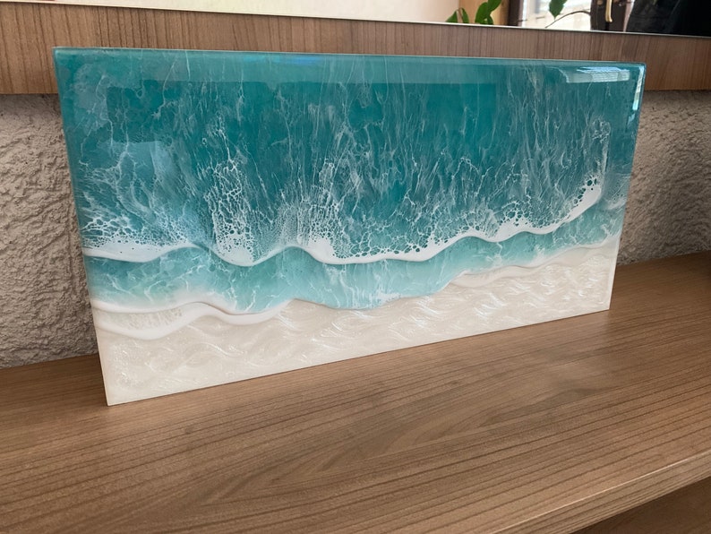 Meerbild Hologramm 3D Wellen Resin Epoxidharz Ozean Beach Urlaub Strand abstrakte TK-Kunst Gemälde Art Bild Wanddeko Weihnachtsgeschenk Bild 9