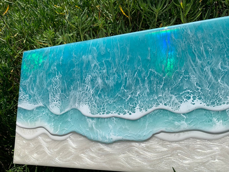 Meerbild Hologramm 3D Wellen Resin Epoxidharz Ozean Beach Urlaub Strand abstrakte TK-Kunst Gemälde Art Bild Wanddeko Weihnachtsgeschenk Bild 7