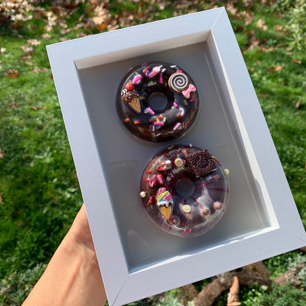 3D Donut Pop Art Abstract Structure Image TK Art Minimalist Frame Table Painting Modern Donut Resin Resin Gift Frame Elegant Chocolate