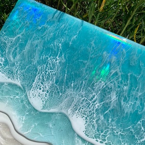 Meerbild Hologramm 3D Wellen Resin Epoxidharz Ozean Beach Urlaub Strand abstrakte TK-Kunst Gemälde Art Bild Wanddeko Weihnachtsgeschenk Bild 4