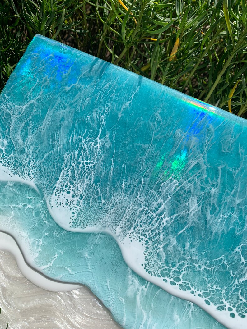 Meerbild Hologramm 3D Wellen Resin Epoxidharz Ozean Beach Urlaub Strand abstrakte TK-Kunst Gemälde Art Bild Wanddeko Weihnachtsgeschenk Bild 4