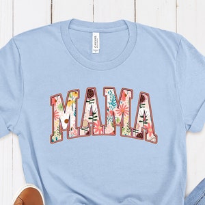 Floral Mama Shirt, Cute Mom Shirt, Mother&#39;s Day Gift, Retro Mommy Shirt, New Mom Gift, Gift for Mother, Mama Tee, Gift for Grandma, Mom Love
