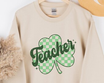 St Patricks Day Teacher Shirt, St Pattys Preschool Teacher, Retro Teacher Shirt, Lucky Teacher Shirt, St Pattys Teacher Outfit, Teacher Tee