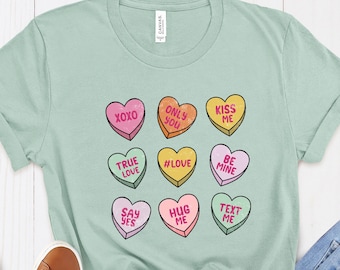 Valentines Day Shirt, Gift for Love, Conversation Hearts Shirt, Be Mine Shirt, XO Tshirt, Gift For Her, Gift For Valentine, Love Heart Shirt