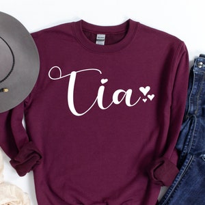 Tia Shirt, Tia Established Sweatshirt, New Aunt Hoodie, Mexican Aunt Sweatshirt, Announcement Pregnancy, Gift For Aunt to be, Auntie Life