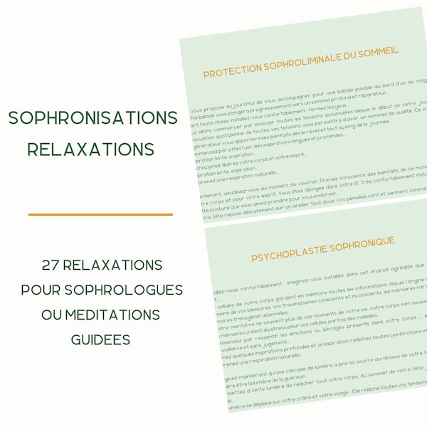 SOPHROLOGIE Textes de relaxation et méditation guidée