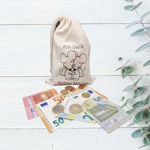 Money gift bag - sack full of mice