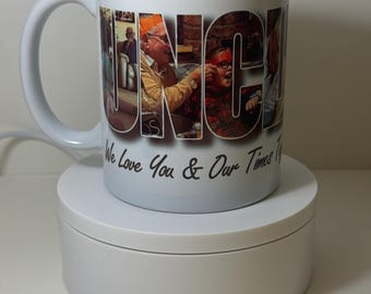 Personalised Photo Mug add 6 photos CUSTOM WORD - Unique Gift for him, for her, anniversary gift, christmas gift, birthday gift