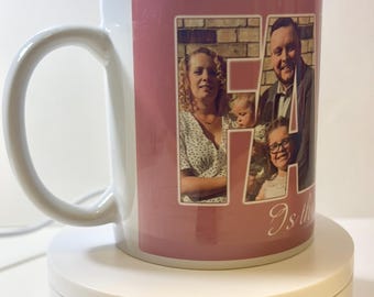 Personalised Photo Mug add 6 photos FAMILY - Unique Gift for him, for her, anniversary gift, christmas gift, birthday gift - custom design