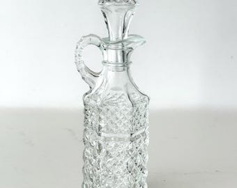 Vintage Anchor Hocking Pressed Glass Corked Cruet