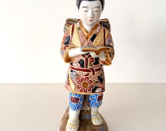Vintage Kutani Pottery Figurine - Asian Collectible