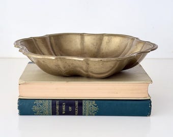 Vintage Scalloped Brass Bowl