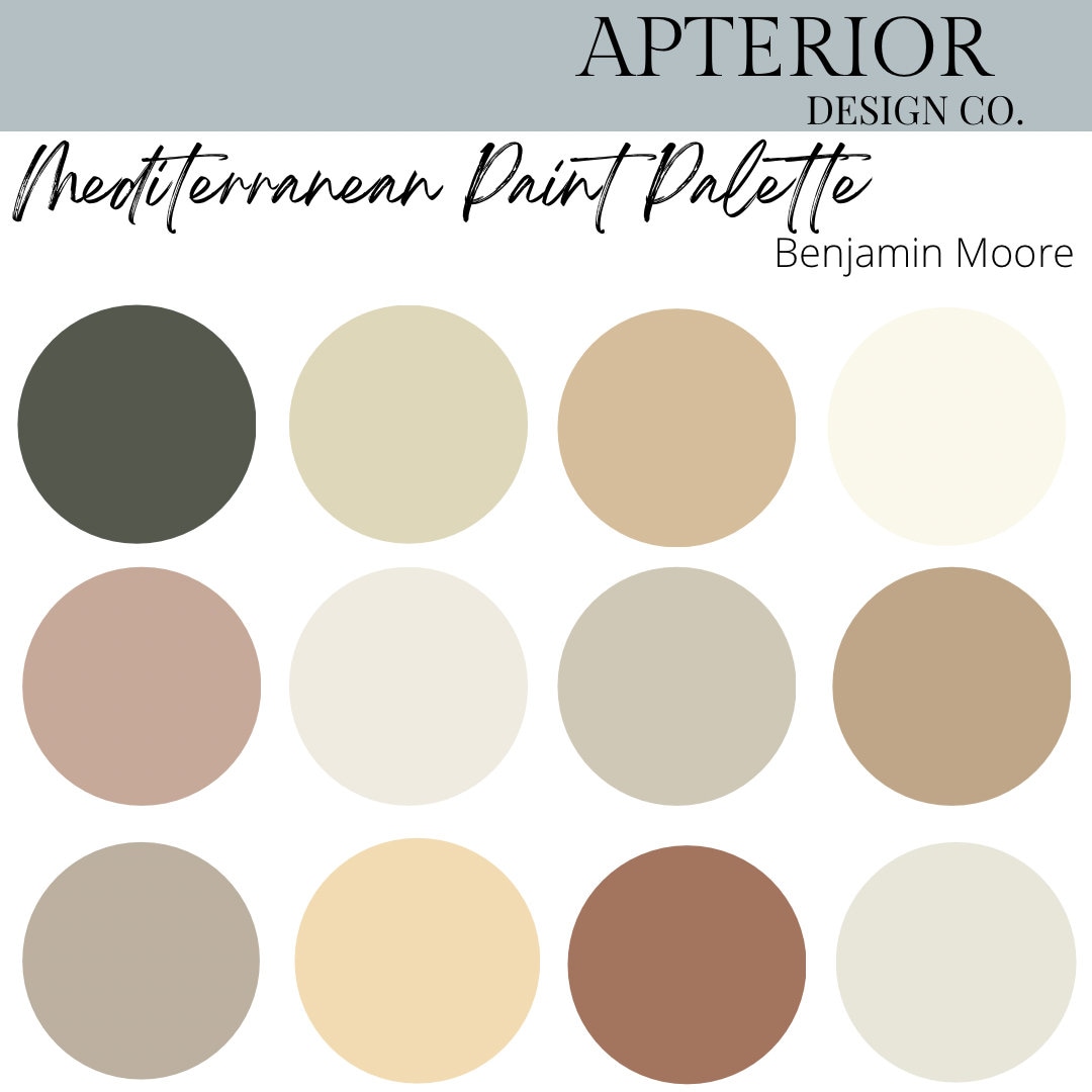 Mediterranean Paint Palette for Interior and Exterior all Benjamin