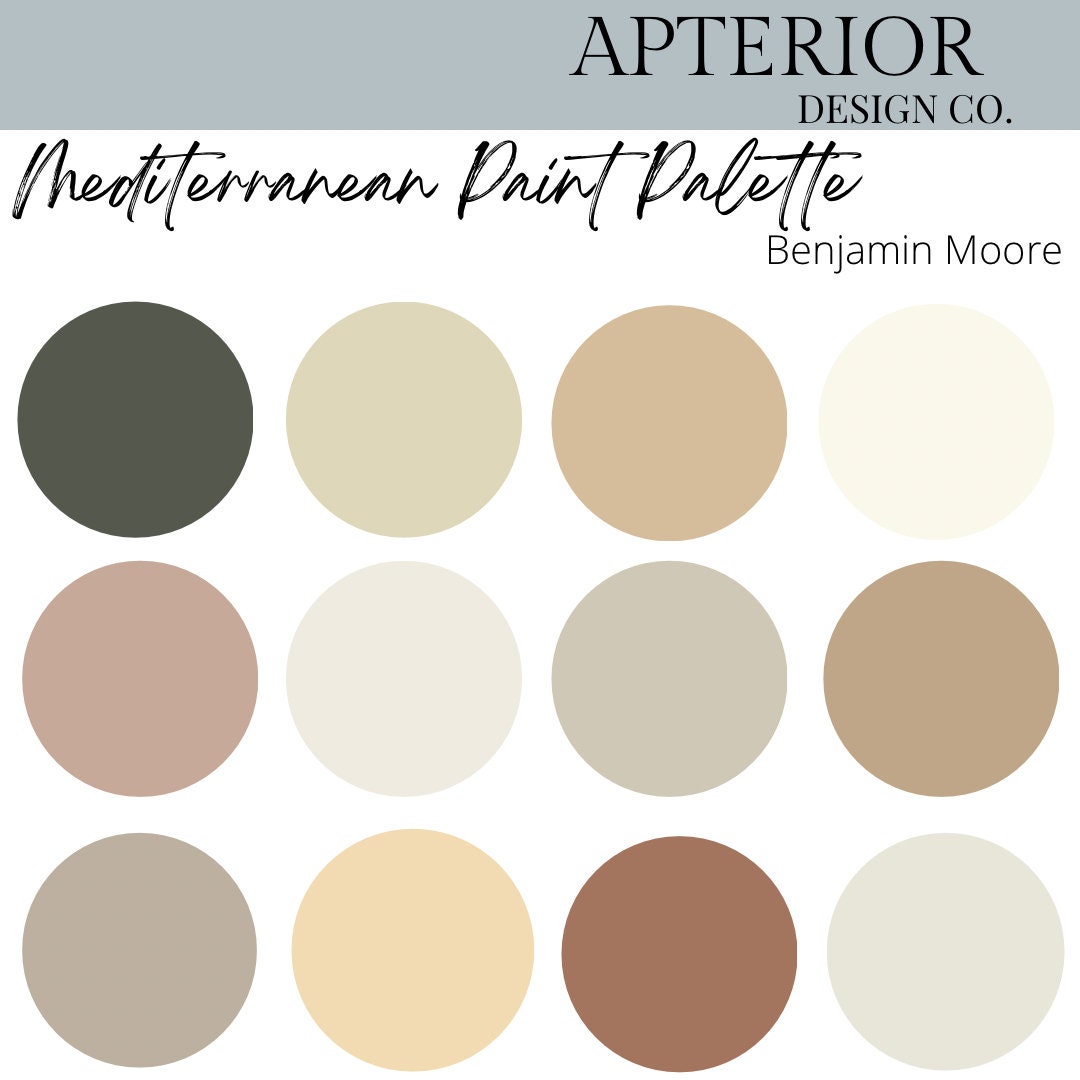 Mediterranean Paint Palette for Interior and Exterior all Benjamin