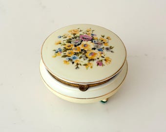 Vintage Andrea by Sadek Jewelry Box with Floral Motif