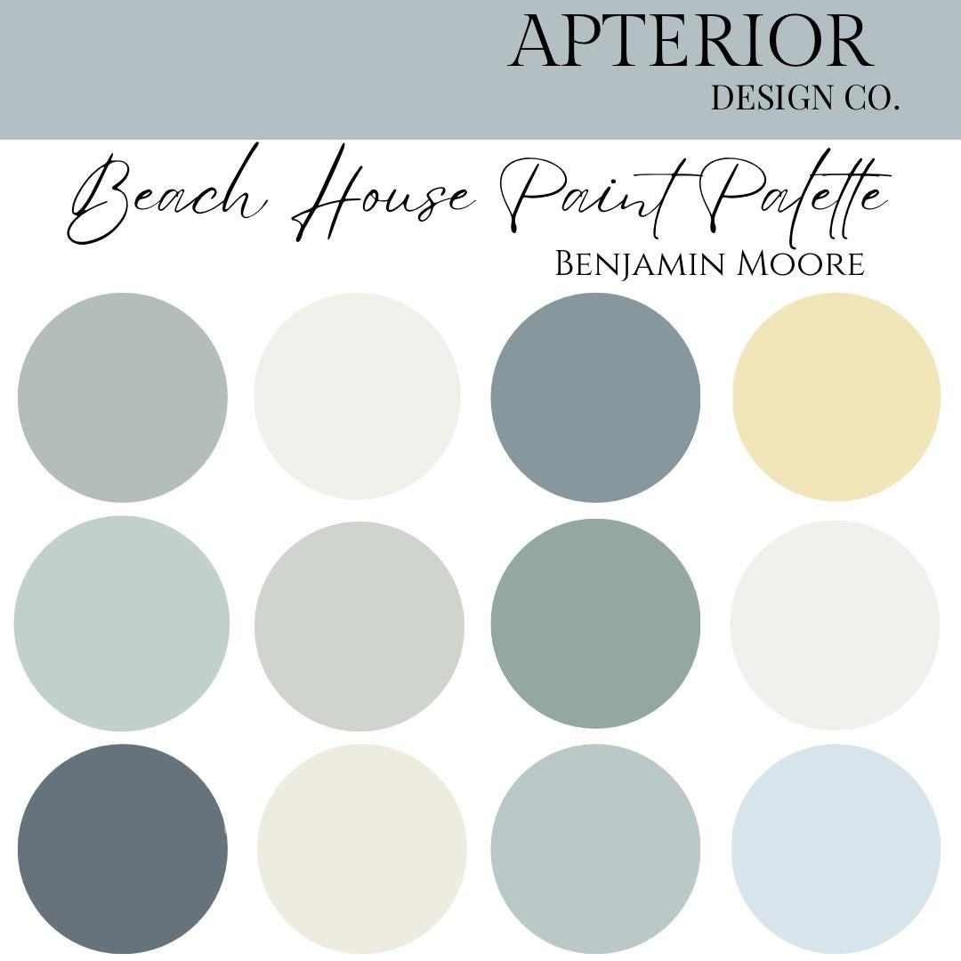 Beach House Benjamin Moore Paint Palette - Etsy