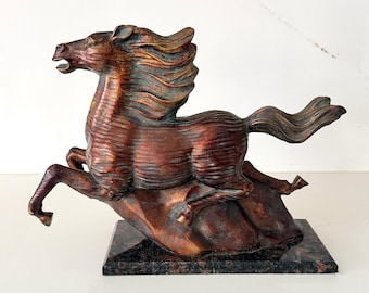 Vintage Cold-Cast Bronze Horse Sculpture