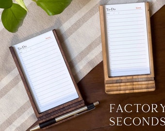 Solid Walnut and Maple Wooden Task Card Holder 3x5 cards INCLUDES TASK CARDS Factory Seconds