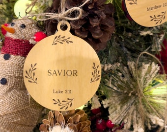 Names of Jesus Christ Christmas Ornament