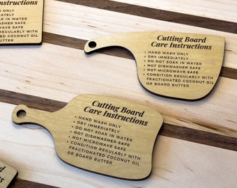 Cutting Board Care Tags