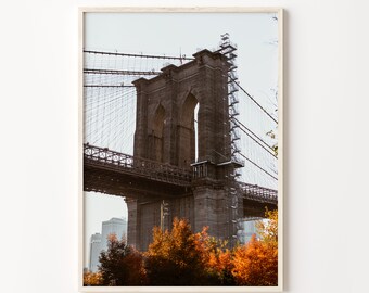 Brooklyn Bridge Wall Art, NYC Wall Print, New York City Photography, Bridge Architecture Photo, Brooklyn Photo Print