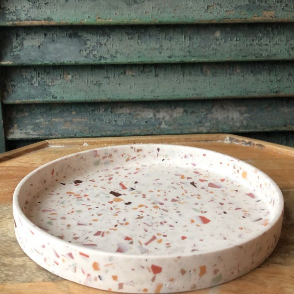 Earth Tones with Brick Red Circle Tray, Earth Tone Tray, Earth Tone Home Decor, Neutral Home Decor, Coffee Table Decor, Candle Tray