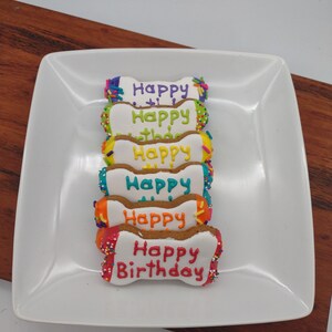 Small Dog Birthday Bone, Dog Treat, Birthday Dog Treat, Decorated Birthday Cookies, Birthday Dog Treats, Dog Bakery, Birthday Gift for Dog