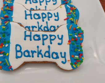 Dog Birthday Cookies, Happy Barkday Cookies, Birthday Cookie Treat, Decorated Birthday Cookies, Birthday Dog Treats, Dog bakery treats