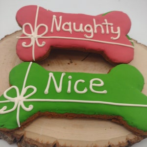 Holiday Dog Cookies, Christmas Nice Dog Treat, Gourmet Holiday Pet Treat, Naughty or Nice Dog Cookies, Dog Bakery, All Natural Dog Treats