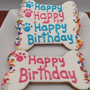 XL Dog Birthday Bone, Dog Treat, Birthday Dog Treat, Decorated Birthday Cookies, Birthday Dog Treats, Dog Bakery, Birthday Gift for Dog