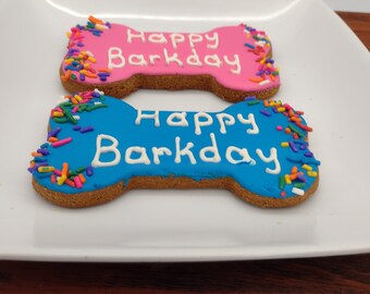 Dog Birthday Cookies, Happy Barkday Cookies, Birthday Cookie Treat, Decorated Birthday Cookies, Birthday Dog Treats, Dog bakery treats