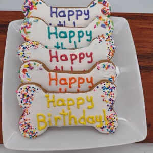 XL Dog Birthday Bone, Dog Treat, Birthday Dog Treat, Decorated Birthday Cookies, Birthday Dog Treats, Dog Bakery, Birthday Gift for Dog