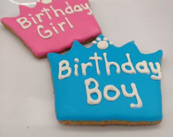 Dog Birthday Crown Cookies, Cookies for Dog Birthday, Birthday Treat, Decorated Birthday Cookies, Birthday Dog Treats, Dog bakery treats