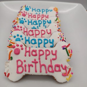 Small Dog Birthday Bone, Dog Treat, Birthday Dog Treat, Decorated Birthday Cookies, Birthday Dog Treats, Dog Bakery, Birthday Gift for Dog
