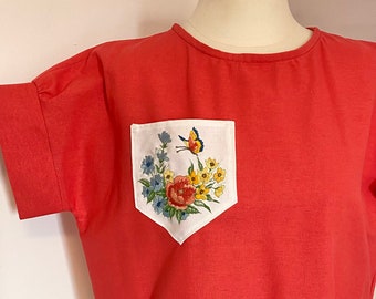Vintage Embroidery Linen T-Shirt