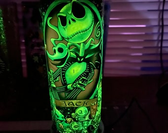 Jack and Sally Glow in the Dark Tumbler