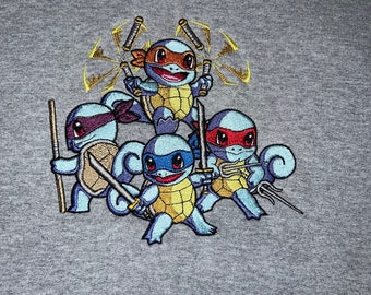 Squirtle Ninja Turtles Embroidery Sweater