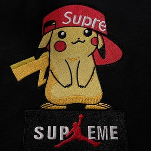 Supreme Pokemon Looking Pikachu Hoodie 