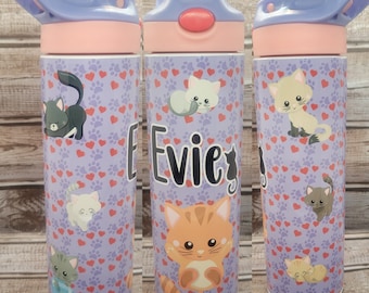 Kitty Becher für Kinder, personalisierter Kinderbecher, Katzenbecher, Kätzchenbecher, personalisierter Becher für Mädchen