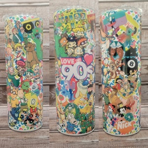 90s tumbler, cartoon tumbler, 90s nostalgia, 90&#39;s tumbler, 90&#39;s nostalgia