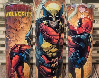 Vaso de 20 oz con superhéroe muerto y Wolverine