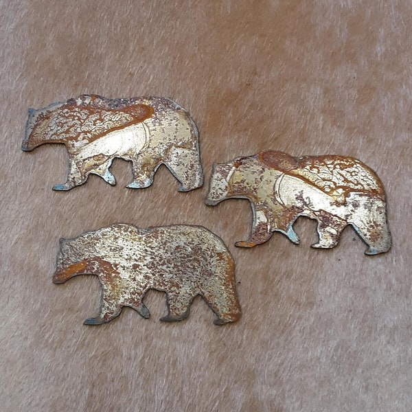 Rusty Metal Bears; Set of 3, home accents, yard garden decor, ornaments, magnets, signs, crafts