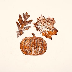 Leaves Pumpkin autumn fall decor home garden accents outdoor crafts magnets ornaments