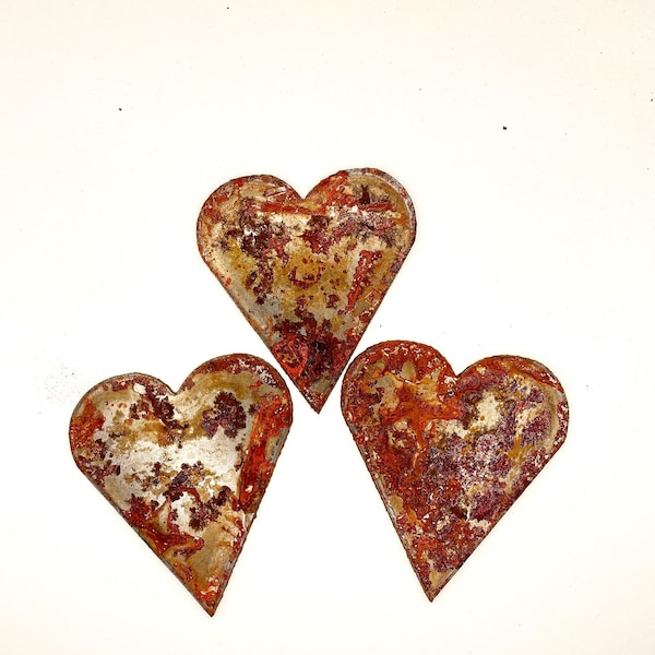 Rusty Metal Heart, Plasma Cut Ornament | 18 Gauge Steel | 3 X 2.5 In | Home Garden Accent