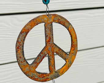 Iron Peace Sign Beads+Bells Iron Peace Sign Beads+Bells