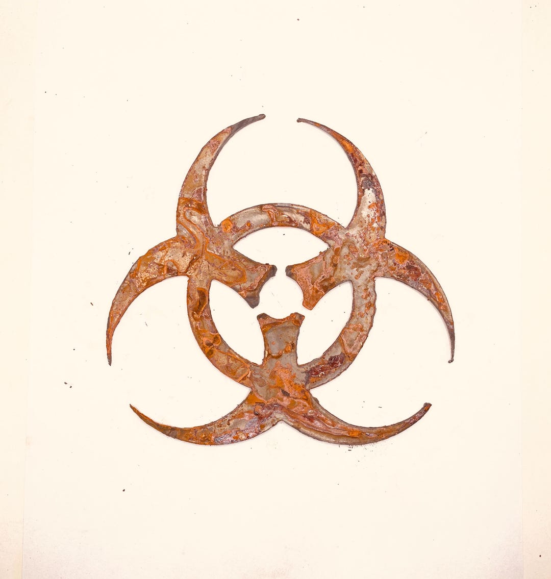 Rusty Metal Biohazard Sign; 6