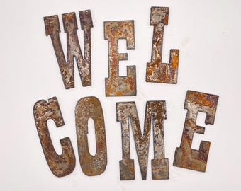 Rusty Metal Western Font Letters: Home Decor, Signs, Crafts - 3" or 4"
