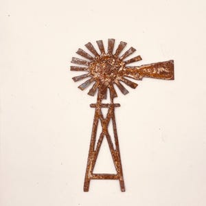 Homestead Windmill, Rusty Steel Farmhouse Ornament | Plasma Cut | 18 Gauge | 6 Inch Wall Art