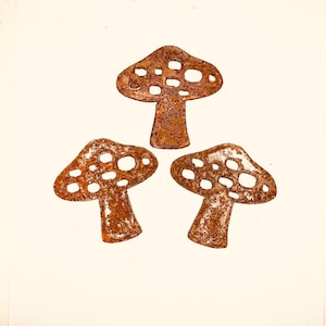 Hongos y setas venenosas, adornos rústicos de metal de 3 pulgadas, imanes, decoración para el hogar y el jardín, arte y manualidades.